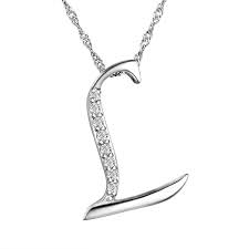 Us 17 91 10 Off 10pcs Lot High Quality Letter L Necklaces For Women Silver Plated Fashion Crystal Letter Pendant Necklace In Pendant Necklaces From