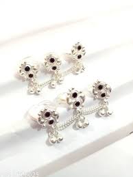 Party Wear Percent Silver Chain Bichhiya Set For Women. Toe Ring