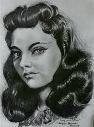 147. Faye Dunaway as Bonnie Parker. Pencil, 7X11.