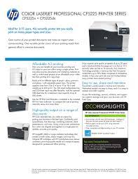 Drivers and software for printer hp color laserjet professional cp5225 were viewed 54481 times and downloaded 1559 times. Hp Color Laserjet Professional Cp5225 Printer Series Manualzz