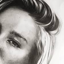 Portrait Pencil Drawing Close Up