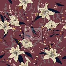 Elegant template for fashion prints. Trendy Floral Pattern In The Many Kind Of Flowers Botanical Fototapete Fototapeten Gemalt Tile Farbe Myloview De