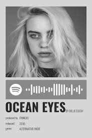 Black And White Billie Eilish Poster Ocean Eyes By Billie Eilish Polaroid Poster In 2020 Good Vibe Songs Billie Eilish Minimalist Music