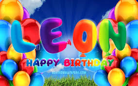 Get original happy birthday leon gifs for free. Download Wallpapers Leon Happy Birthday 4k Cloudy Sky Background Popular German Male Names Birthday Party Colorful Ballons Leon Name Happy Birthday Leon Birthday Concept Leon Birthday Leon For Desktop Free Pictures For