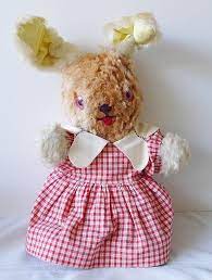 Vintage Bunny Rabbit Stuffed Plush Toy Doll In By Dollybemine Vintage Bunny Bunny Doll Plush Toy Dolls