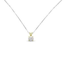 Platinum is a very popular choice because of its strength and durability. 14k Yellow Gold Diamond Pendant With 14k White Gold Necklace