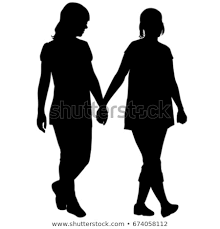 Silhouettes Of Lesbian Couple Holding Hands Lesbian Couple Couple Holding Hands Silhouette