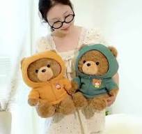 OEM Soft Toy Kawaii Brown Plush Teddy Bear 25cm Teddy Bear with Uniform  Plush Toy