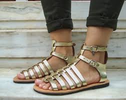 Gold Greek Sandals Gold Gladiator Shoes Greek Gladiator Etsy