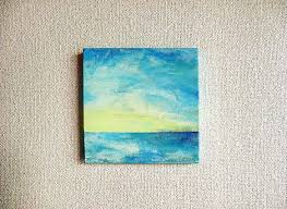原画 青い空と海の絵 海の絵 絵 絵画