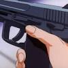 #anime #anime gif #gif #aesthetic anime #gun #katana #bad #dangerous #anime girl. 1