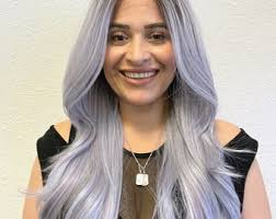 Lace Front Wig LAVENDER LILAC Light Pastel PURPLE (dark Roots) Long Loose  Waves Synthetic Natural Hair