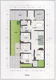 Denah rumah berbagai type, 1 lantai dan 2 lantai. Rumah Ukuran 3 X 7 Novocom Top