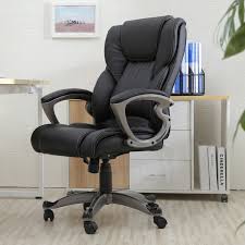 High back black fabric executive reclining ergonomic swivel office chair with comfort coil seat springs and arms. Belleze High Back Executive Faux Leather Office Chair Black Walmart Com Walmart Com