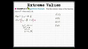 Normally ln function only takes one number i think. Finding Extrema With Natural Log Ln Youtube