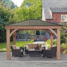 Check spelling or type a new query. Yardistry 12 X 14 Cedar Gazebo With Aluminum Roof Costco