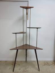 Vintage Mid Century Atomic Floating Corner Shelf Etajere Curio Lamp Planter Vintage Home Accessories Vintage Furniture Floating Corner Shelves