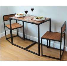 kitchen dining table and 2 chairs wooden vintage set industrial space saver room space saving kitchen table compact dining table compact table and chairs