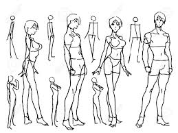 A simple way to draw feet is to begin by drawing the sole of the foot. Tutorial Of Drawing A Female Body Drawing The Human Body Step By Step Lessons Stock Photo Picture And Royalty Free Image Image 147861014