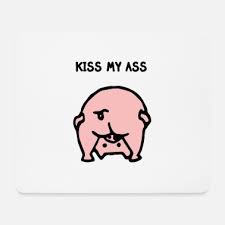 Kiss my ass pig pink gift' Mouse Pad | Spreadshirt