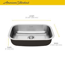 American standard kitchen sinks and faucets. American Standard 18sb6231800s 075 Stainless Steel Portsmouth 23 3 8 Drop In Single Basin Stainless Steel Kitchen Sink With Basket Strainer Faucet Com