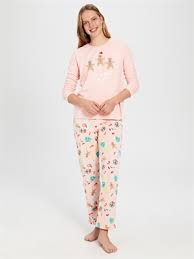 Desenli Polar Pijama Takimi Lc Waikiki Pijama Kadin Polar