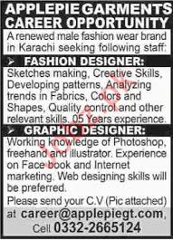Apple Pie Garments Karachi Jobs 2020 For Fashion Designer 2021 Job Advertisement Pakistan Do you love clothes, and sketching outfits from your own imagination?