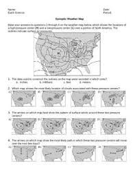 Worksheet Synoptic Weather Map Weather Map Weather And Climate Weather