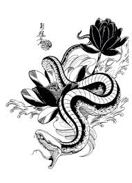 Snake tattoos ideas & designs. Snake And Lotus Japanese Tattoo Designs Japanese Tattoo Art Japanese Tattoo