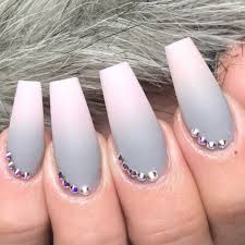 Black And Grey Ombre Coffin Nails Ballerina Nails Ombre Nails Grey Nails Matte Nails Nails With Rhinestones Acrylic Nails Fall Nails Ballerina Nails Gray Nails Grey Matte Nails