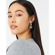 Buy Accessorize London Womens Blue Sienna Long Drop Earrings Online