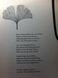 Gingko Poem Gpethe Poems Ginkgo Biloba Goethe Collection Pinterest Poem Baum Blatter Wesen Zeichnen