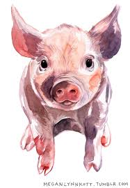Wip Of A Holiday Print I Ll Be Making Soon For Animal Paintings Pig Art Animal Art