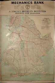 Map, New York City, Brooklyn, Hammond’s, Vintage Wall Map, 1920s
