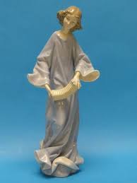 Huge Lladro 1323 Angel With Accordion Lladro 01001323 Retired 12 25 Rare Lladro Accordion Rare