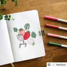 Bujo Beauties On Instagram Strawberry Love With Teanbujo My Theme For July Is Straw July Bullet Journal Ideas My Themes Bullet Journal Themes