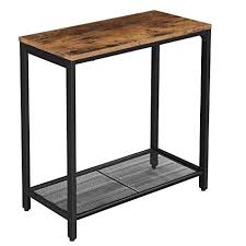 Amazon Com Vasagle Indestic Side Table Narrow Small End Table With Mesh Shelf Nightstand Living Room B Small End Tables Narrow Side Table Metal Side Table