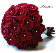 picture of classic round wedding bouquet with roses in desired color and pearls red wedding flowers wedding flower pictures red rose bridal bouquet