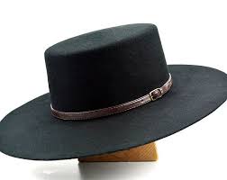 Bolero Hat The Gambler Black Wide Brim Hat Men Women Etsy Wide Brim Hat Men Hats For Men Wide Brim Hat