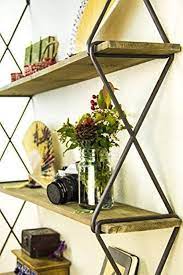 Avignon Home Rustic Floating Wood Shelves 3 Tier Wall Mount Hanging Shelves Book Shelves Industrial Wood Book Wood Shelves Hanging Shelves Wall Mounted Shelves
