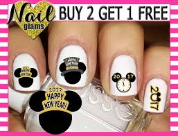 60 Nail Decals Happy New Years 2017 Mickey Minnie Ears Head Disney Nail Art By Nailglamsnaildecals On Etsy Nail Art Disney Disney Nails Nail Decals