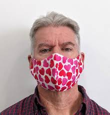 Red and Pink Hearts Valentine Mask