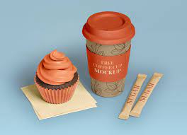 Download Free Coffee Cup Cupcake Sugar Sachet Mockup Psd Set Good Mockups