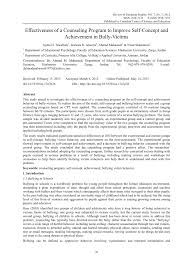 Pdf Effectiveness Of A Counseling Program To Improve Self Concept And Achievement In Bully Victims