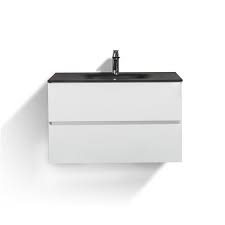 Check out our extensive range of bathroom sink vanity units and bathroom vanity units. Gef Elice 34 In Single Sink White Bathroom Vanity With Black Quartz Top Va934bqem Rona