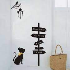 25 Fun Ideas For Furniture And Wall Decorating With Black Cat Images Wall Painting Decor Wall Stickers Mural Wall Art