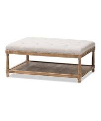 Shop for coffee table ottomans in ottomans. Baxton Studio Beige Weathered Oak Rectangle Carlotta Ottoman Zulily Ottoman Tufted Ottoman Coffee Table Upholstered Coffee Tables