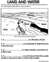 Land And Water On Crayola Com Physical Science Earth Coloring Pages Science