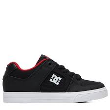 dc shoes kids pure skate shoe pre grade school shoes black