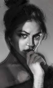 Art Black And White Woman Portrait Shadows Ramon Nunez Portrait Portrait Painting Portrait Art
